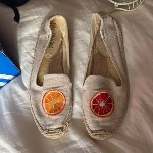 Soludos Beige Espadrilles with Citrus Embroidery